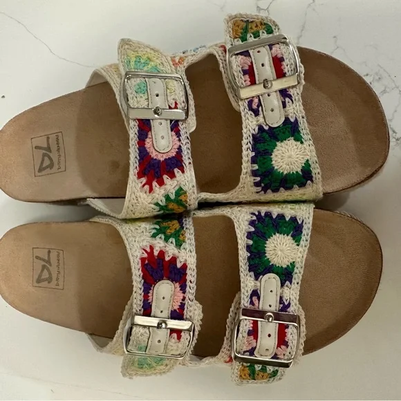 New Dirty Laundry Plays Crochet Platform Sandal Size 8 multi-color Espadrilles - Picture 11 of 11